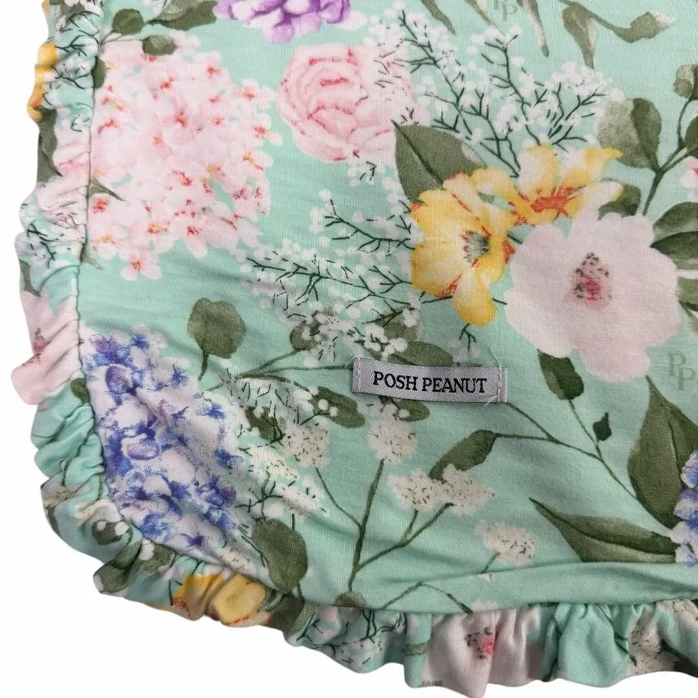 Posh Peanut Infant Hooded Bath Towel Green Floral